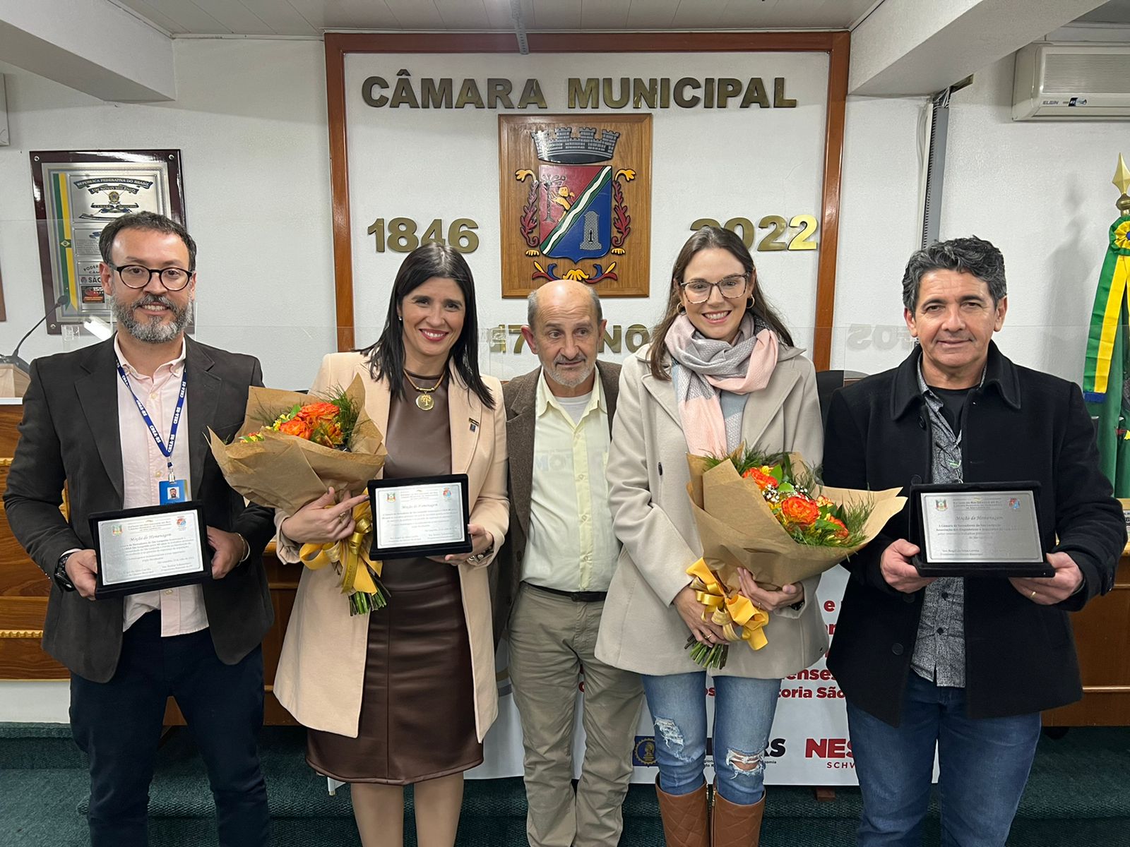 Da esq.: Fábio, Nanci, Nestor, Patrícia e Garcias